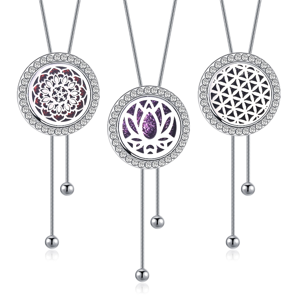 Diffuser Necklace Locket - Modny regulowany łańcuszek Aromaterapeutyczny naszyjnik z
