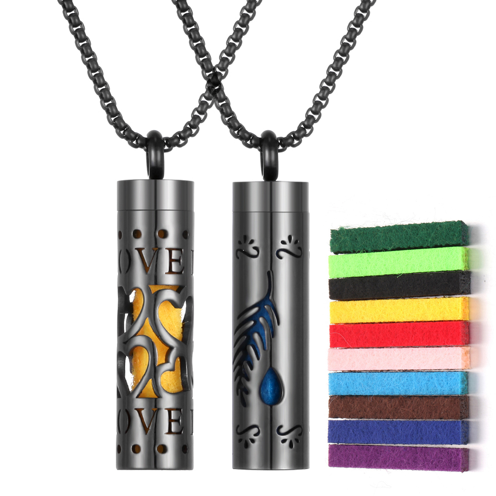 Diffuser Necklace Locket - Naszyjnik z zawieszką w kształcie cylindrycznego,