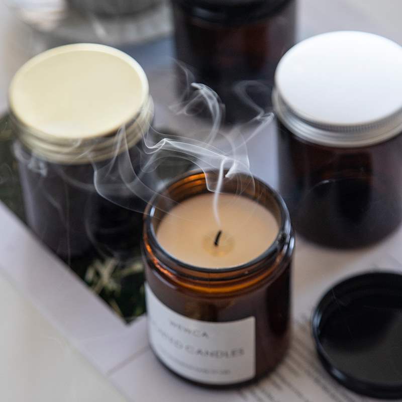 Amber Jar Candle - Bursztynowe szklane słoiki na świece z