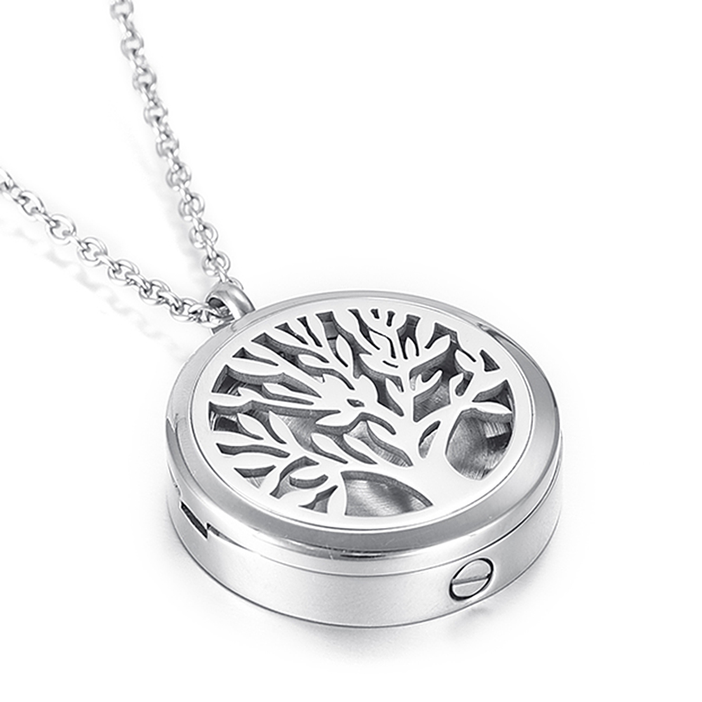 Diffuser Necklace Locket - Drzewo życia Urna kremacyjna Naszyjnik na