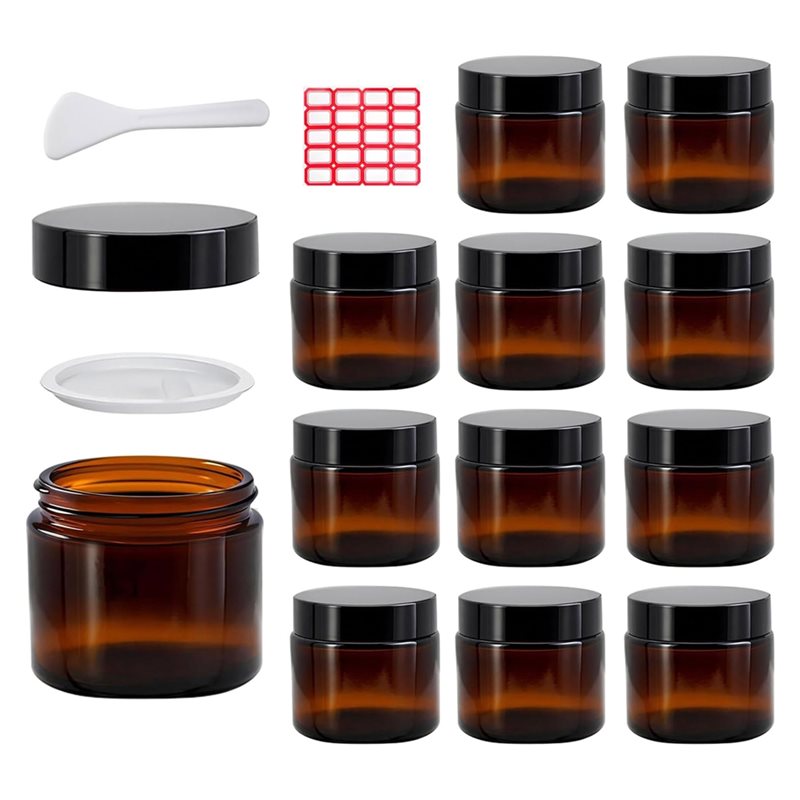 Amber Jar Candle - Szczelne wewnętrzne pokrywki, 12 sztuk 2-uncjowych