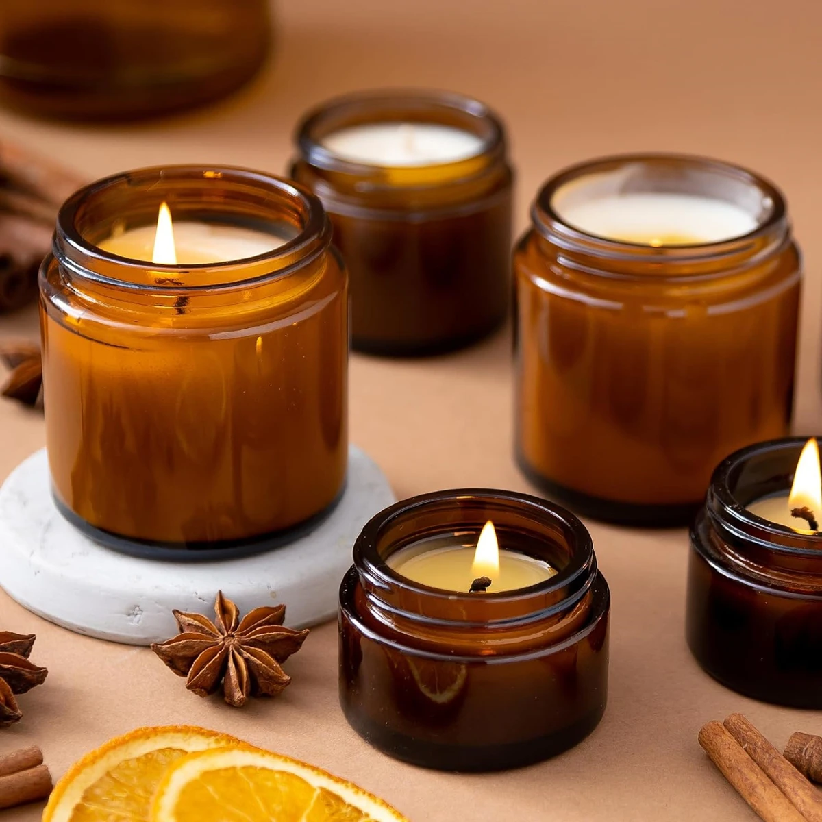 Szklane słoiki na świece, 4oz  – Amber Jar Candle recenzja i cena