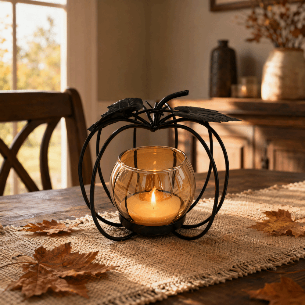 Żelazny, szklany świecznik z b – Amber Jar Candle recenzja i cena