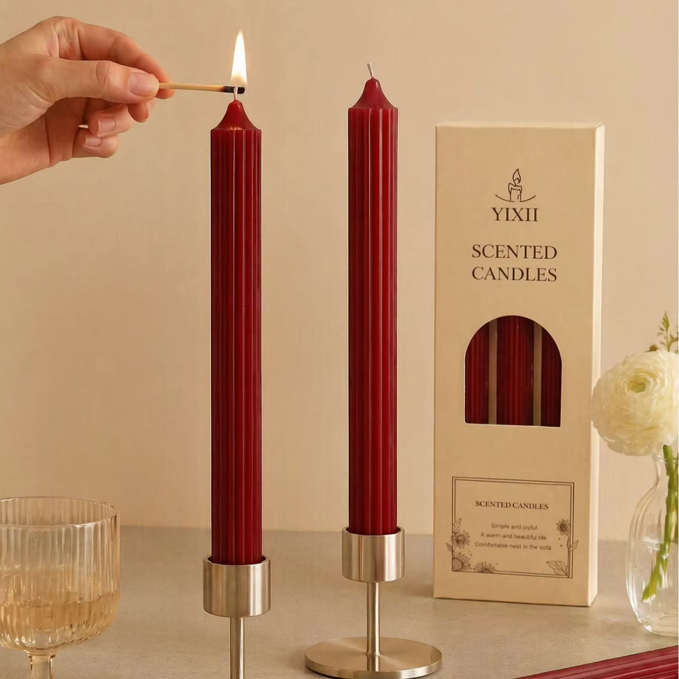 4 sztuki 25cm czerwono-bordowy – Home Fragrance No 4 recenzja i cena